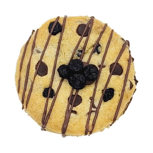 Ambachtelijke Blueberry & Chocolate Cookies met pure chocolade en gedroogde blauwe bessen. Bestel in Dendermonde of laat verzenden in België & Nederland!