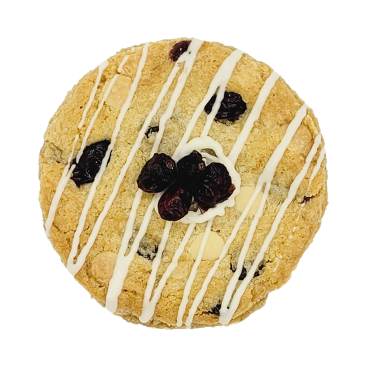 Ambachtelijke Cranberry & White Chocolate Cookies met romige witte chocolade en gedroogde cranberry’s. Bestel in Dendermonde of laat verzenden in België & Nederland!