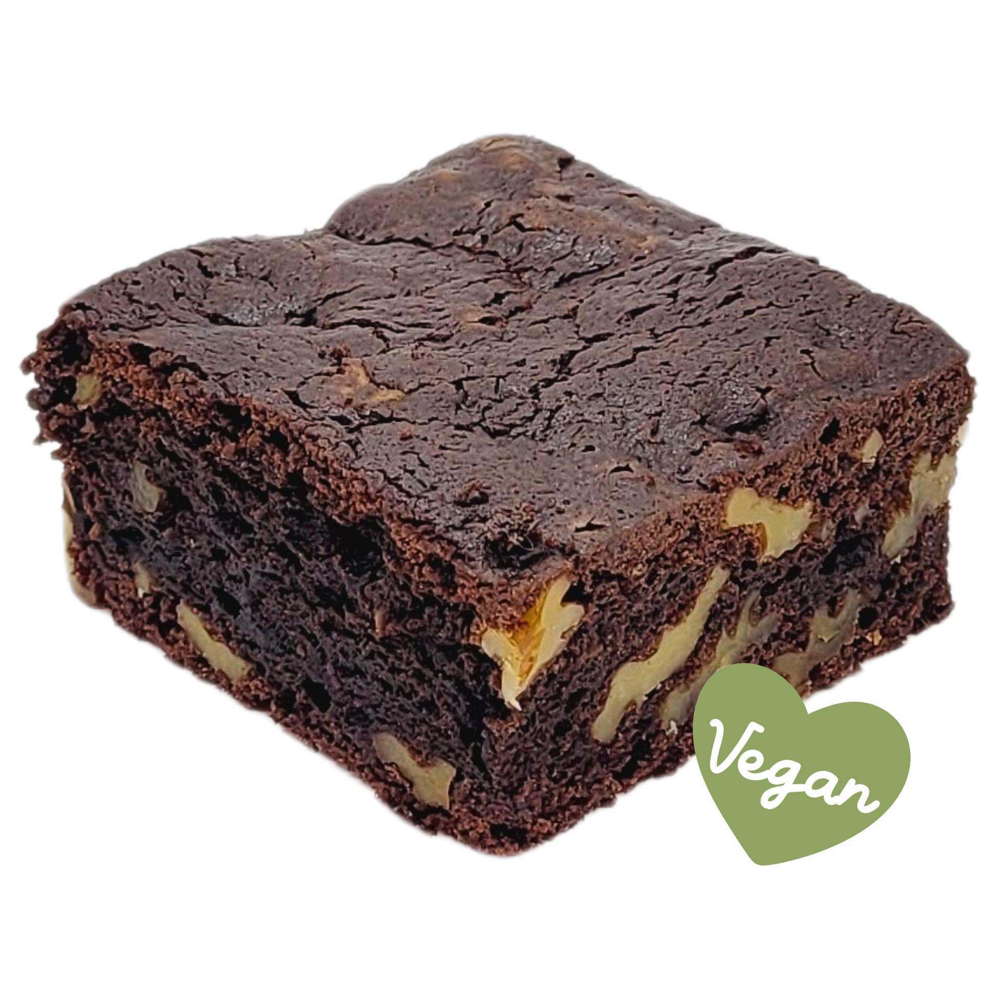 Ambachtelijke Vegan Walnut Brownie met smeuïge chocolade en knapperige walnoten. Bestel in Dendermonde of laat verzenden!