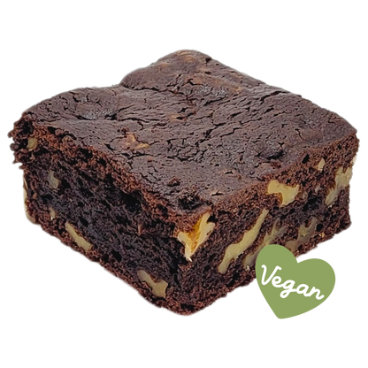 Ambachtelijke Vegan Walnut Brownie met smeuïge chocolade en knapperige walnoten. Bestel in Dendermonde of laat verzenden!