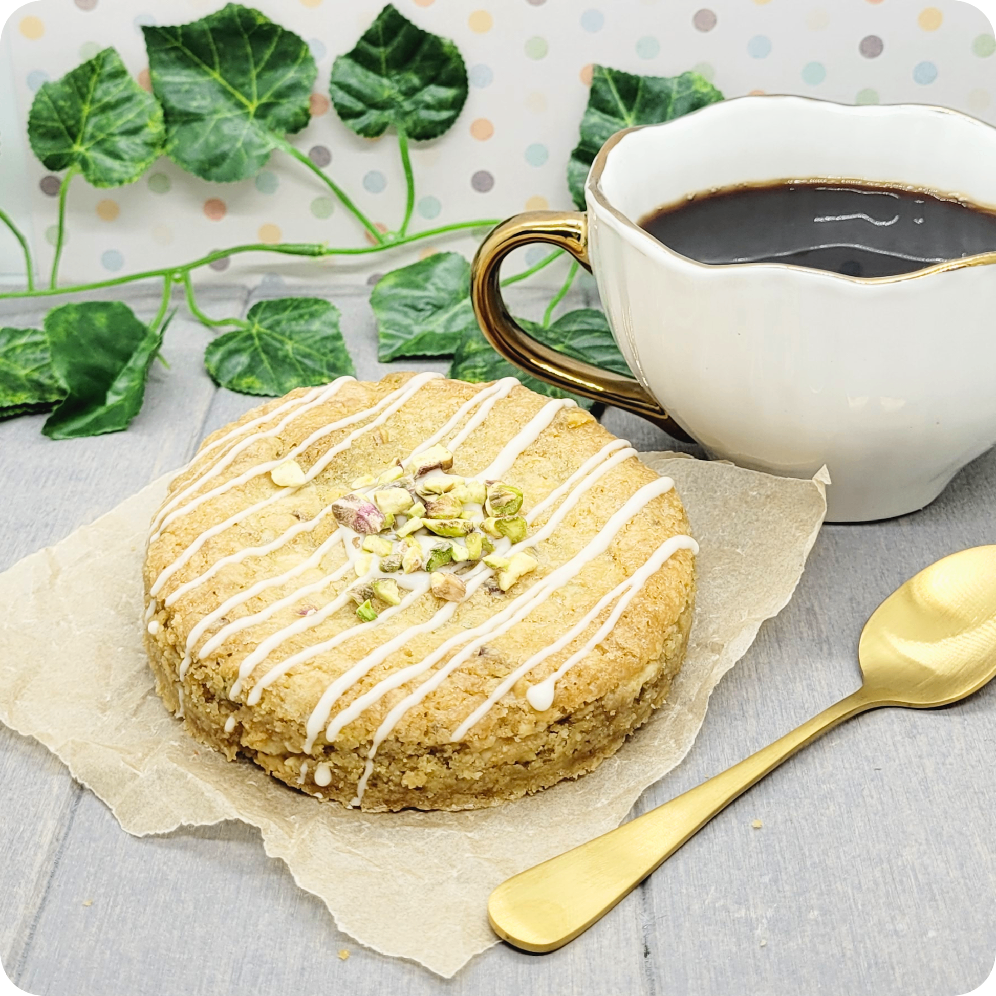 Luxe Pistachio & White Chocolate Cookies in elegante verpakking. Perfect als cadeau of traktatie. Ophalen in Dendermonde of verzending via Bpost!